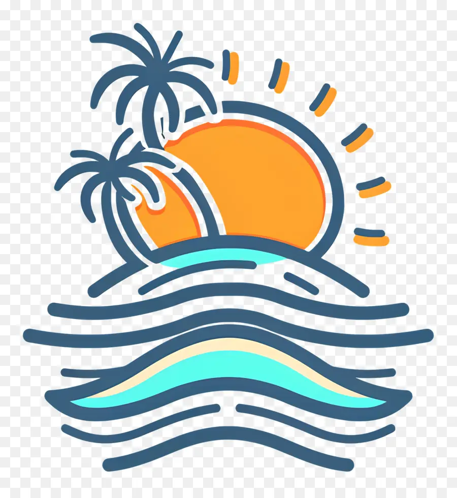 Logotipo Da Praia，Cena De Praia PNG