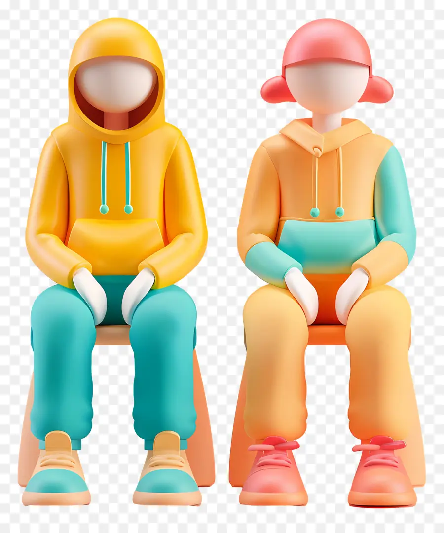 Pessoas Sentadas，Figuras De Desenhos Animados PNG