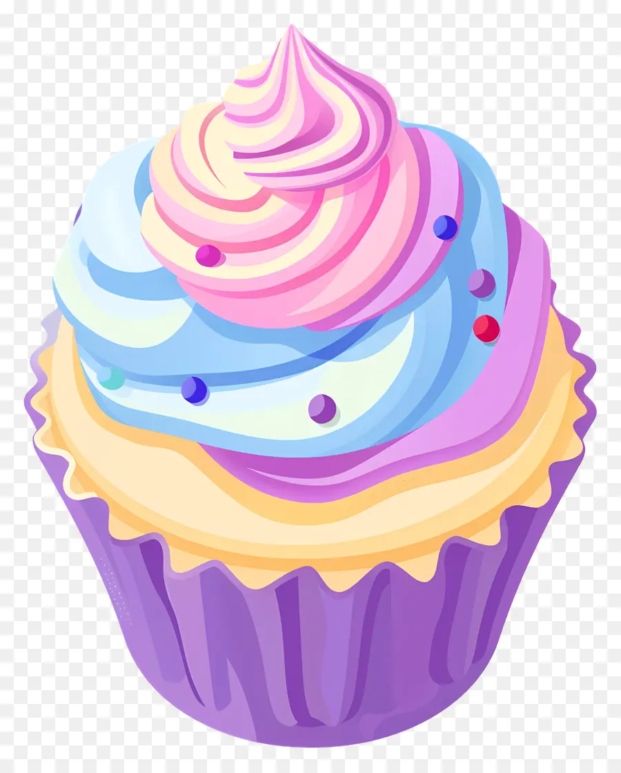 Cupcake Animado，Bolinho Colorido PNG