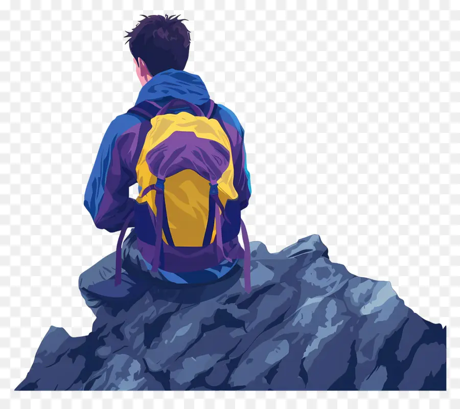 Homem Sozinho，Caminhante Com Mochila PNG