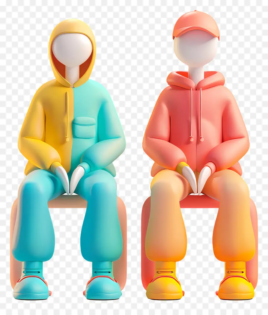 Pessoas Sentadas，Figuras De Desenhos Animados PNG