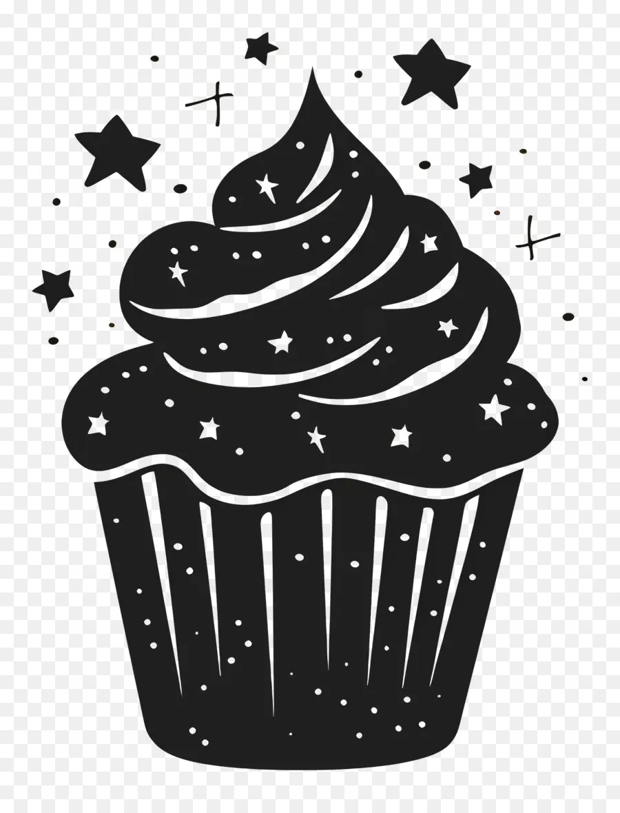 Silhueta De Cupcake，Bolinho De Chocolate PNG