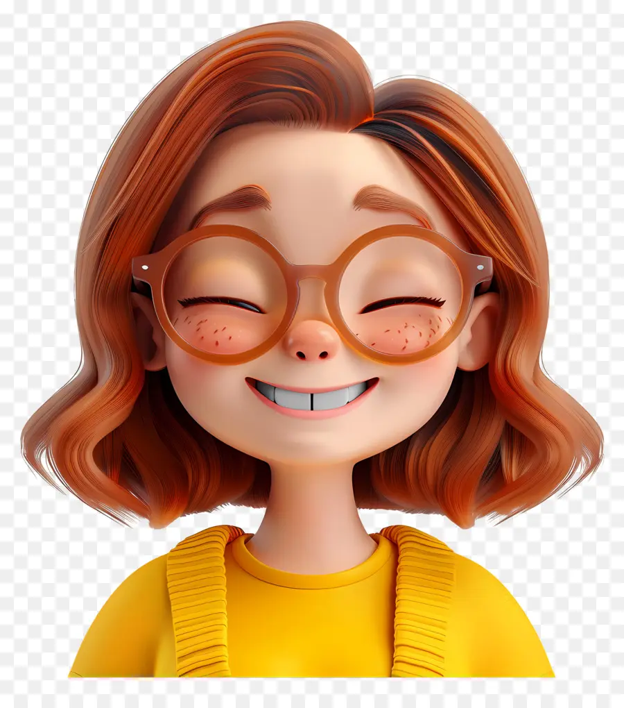 Pessoas Felizes，Menina Sorridente Com óculos PNG