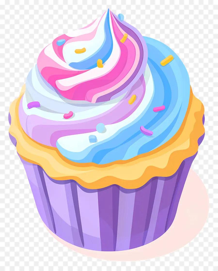 Cupcake Animado，Bolinho Colorido PNG