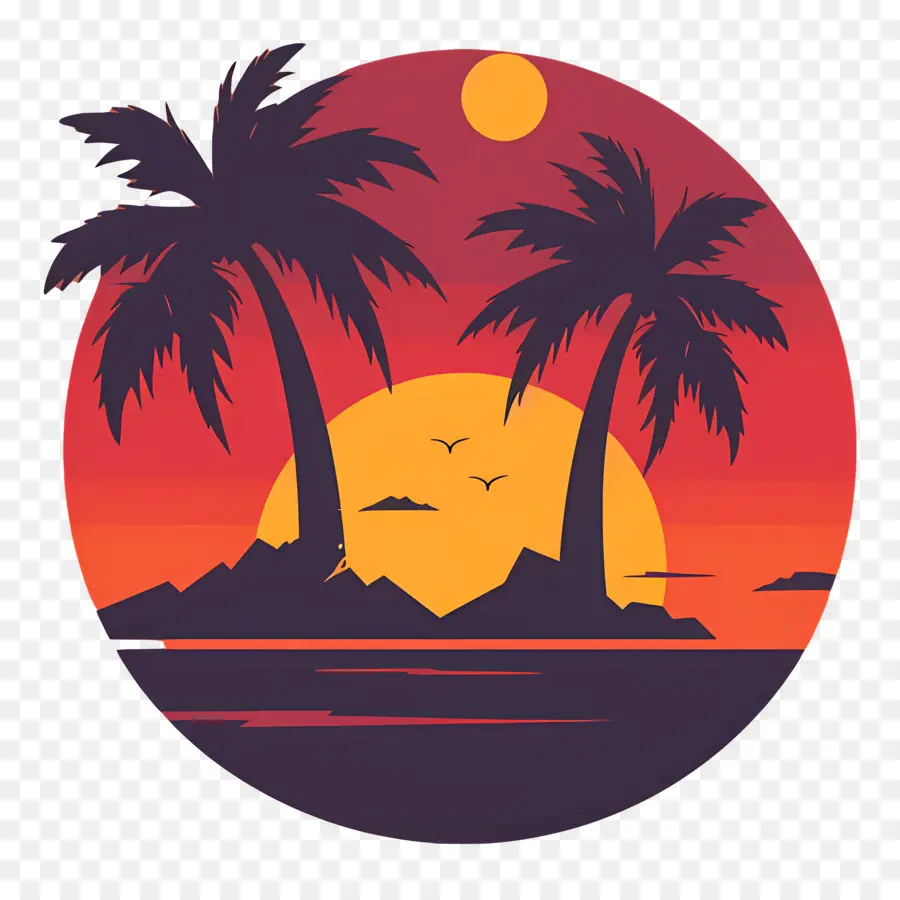 Logotipo Da Praia，Pôr Do Sol PNG