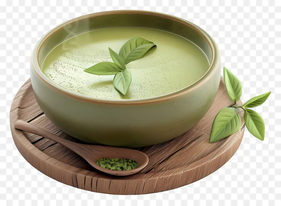 Chá Verde Matcha，Tigela De Chá Verde PNG