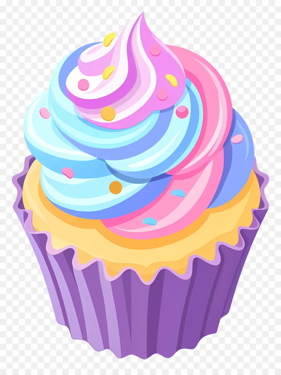 Cupcake Animado，Bolinho Colorido PNG