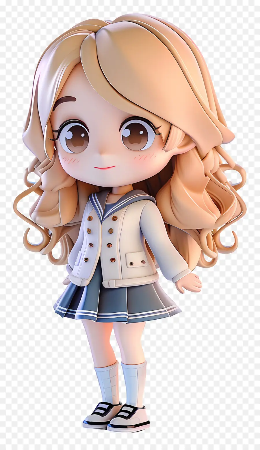 Garota Chibi，Estudante De Desenho Animado PNG