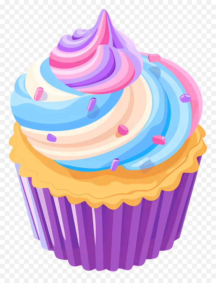 Cupcake Animado，Bolinho Colorido PNG