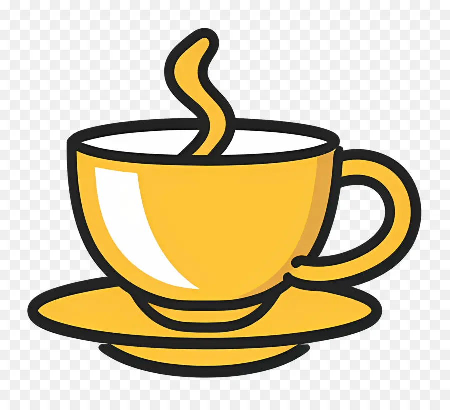 Logotipo Do Café，Copo Amarelo PNG