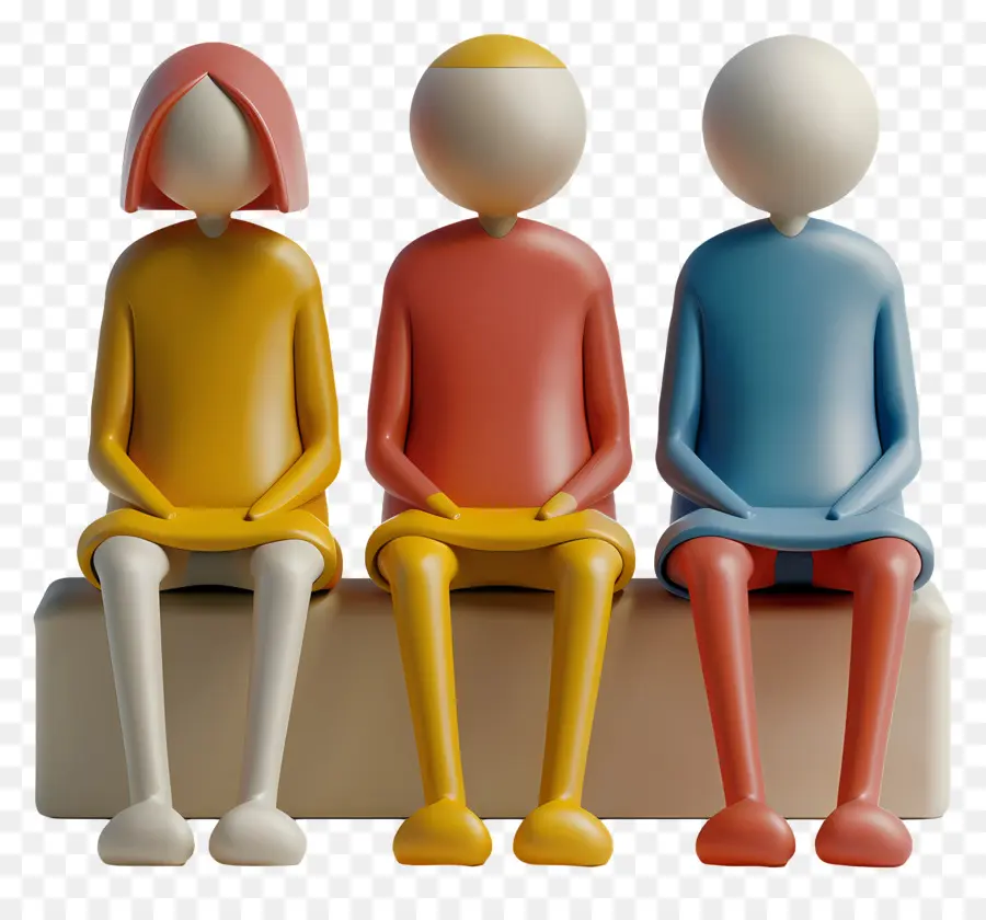 Pessoas Sentadas，Figuras Coloridas PNG