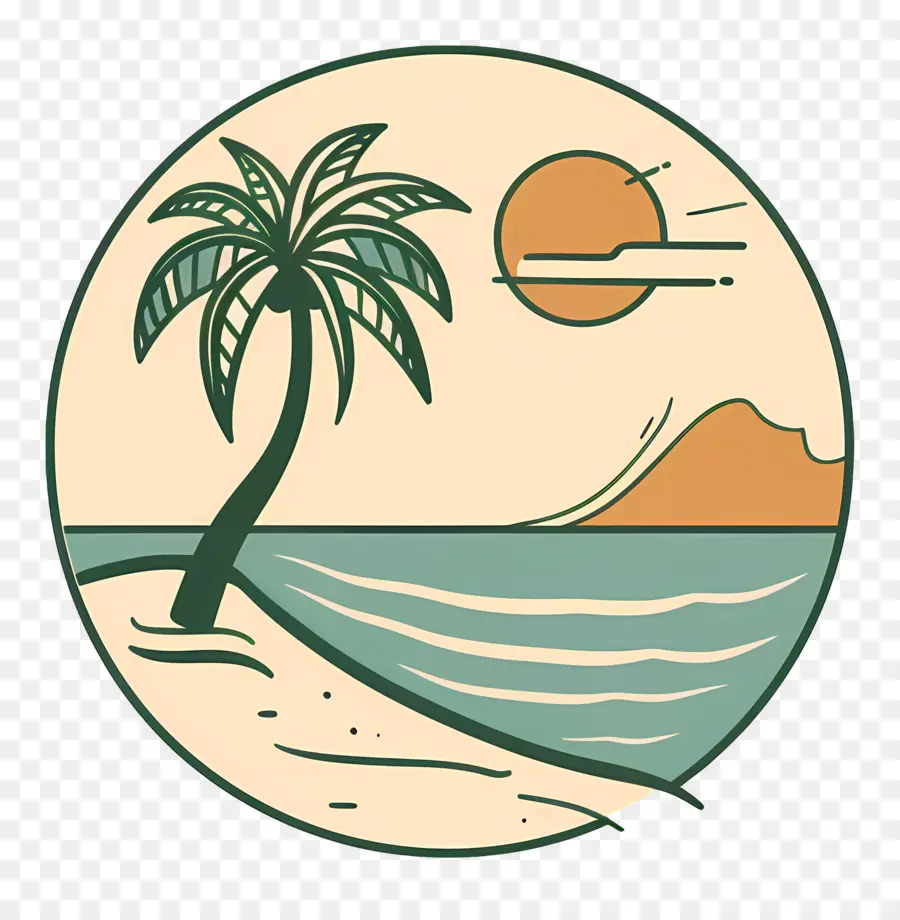 Logotipo Da Praia，Praia Com Palmeiras PNG