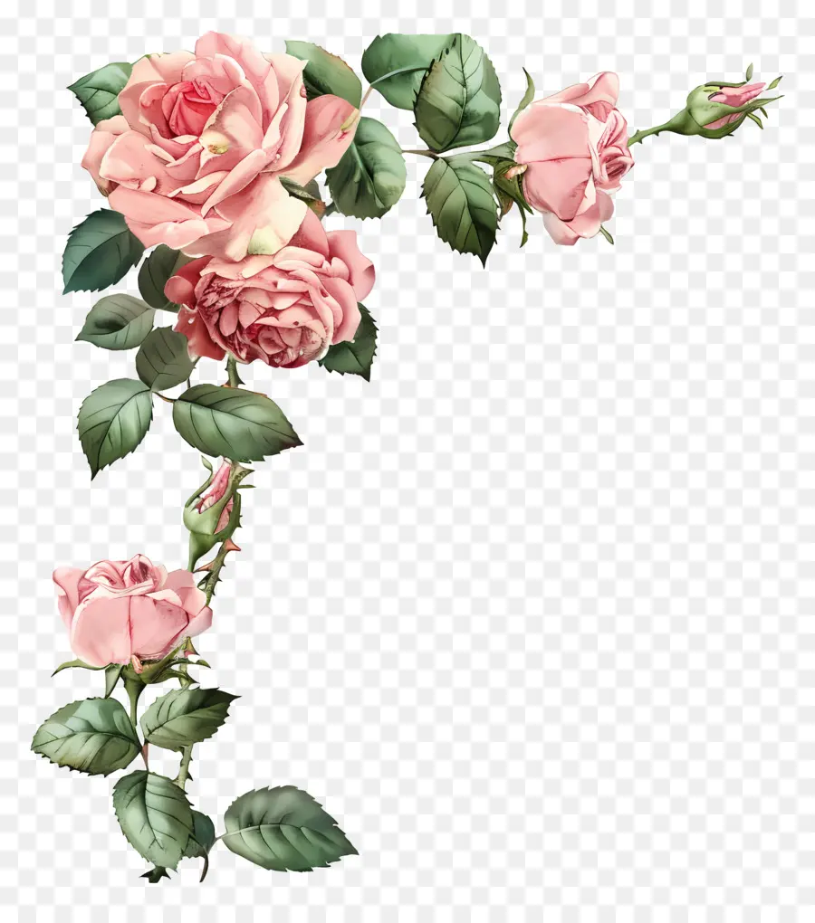 Borda De Rosas，Moldura Rosa PNG