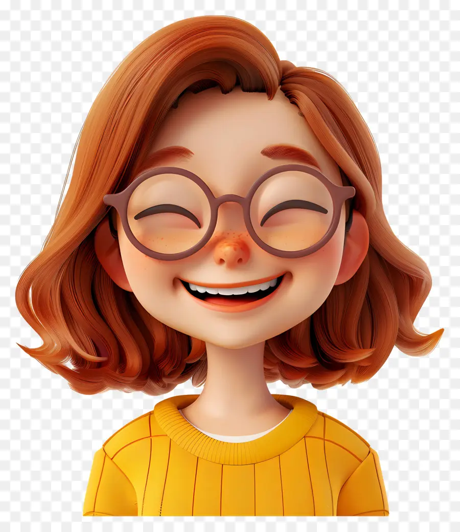 Pessoas Felizes，Menina Sorridente Com óculos PNG