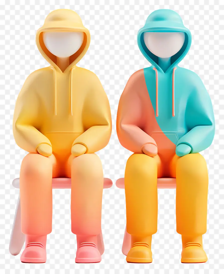 Pessoas Sentadas，Figuras De Desenhos Animados PNG