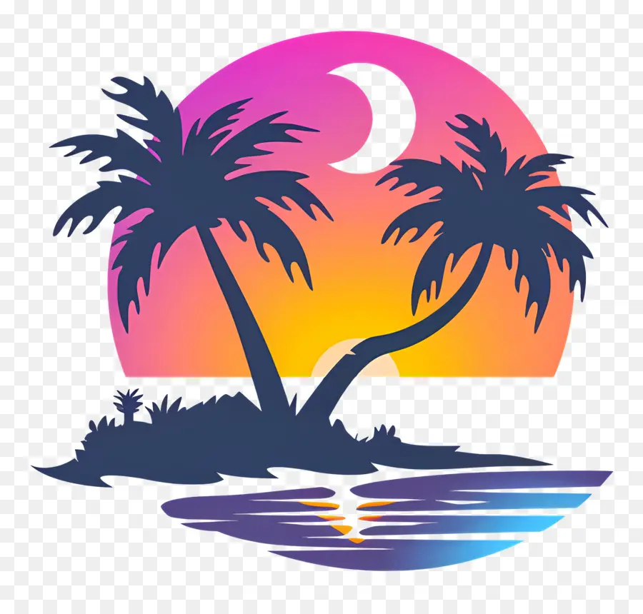 Logotipo Da Praia，Ilha Do Pôr Do Sol PNG