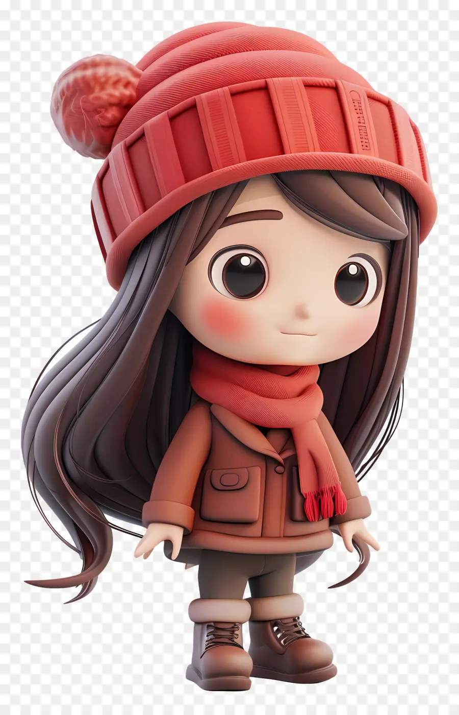 Garota Chibi，Linda Garota Com Roupas De Inverno PNG