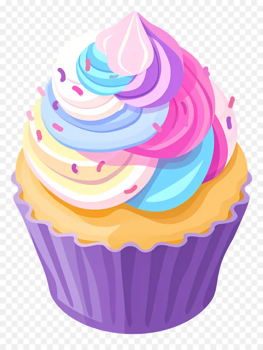 Cupcake Animado，Bolinho Colorido PNG