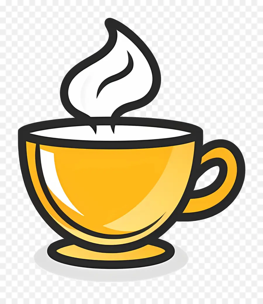 Logotipo Do Café，Copo Amarelo PNG