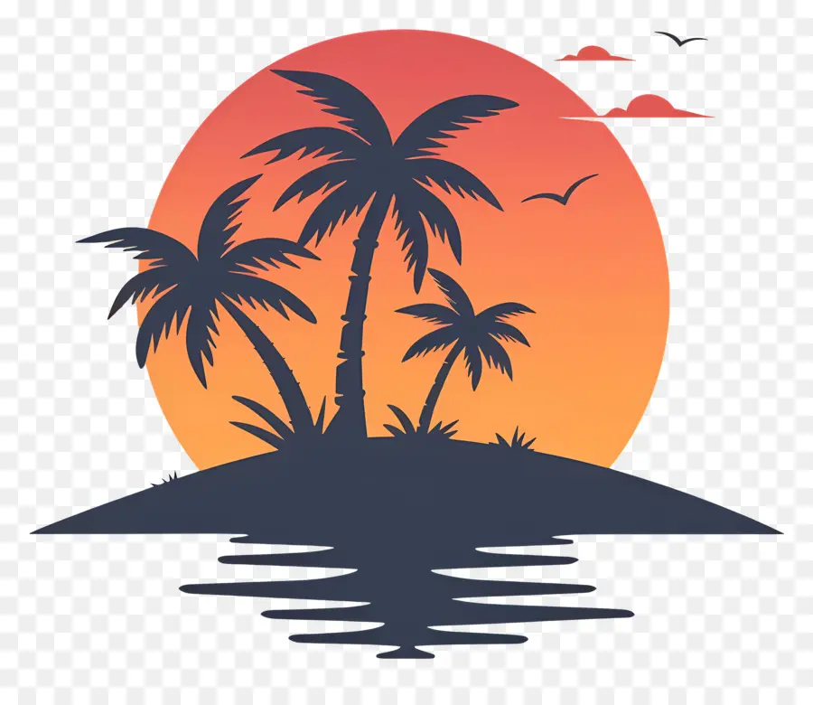 Logotipo Da Praia，Ilha Do Pôr Do Sol PNG