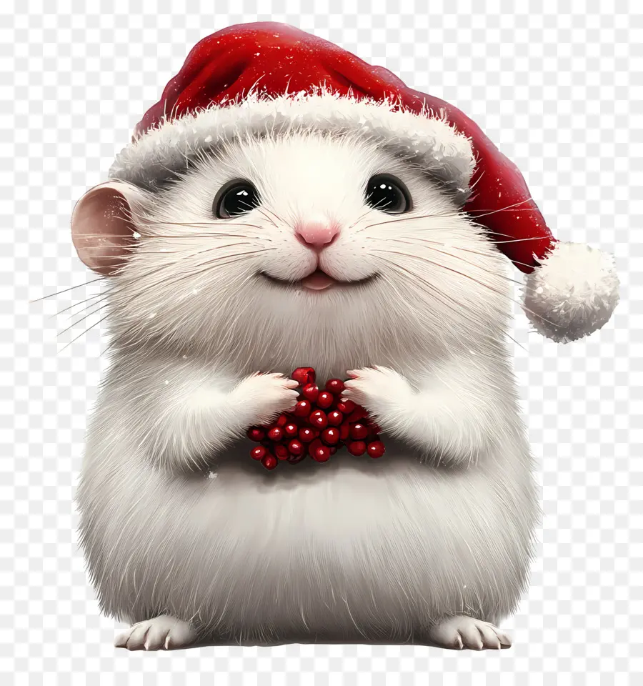 Hamster De Natal，Hamster Fofo Com Chapéu De Papai Noel PNG