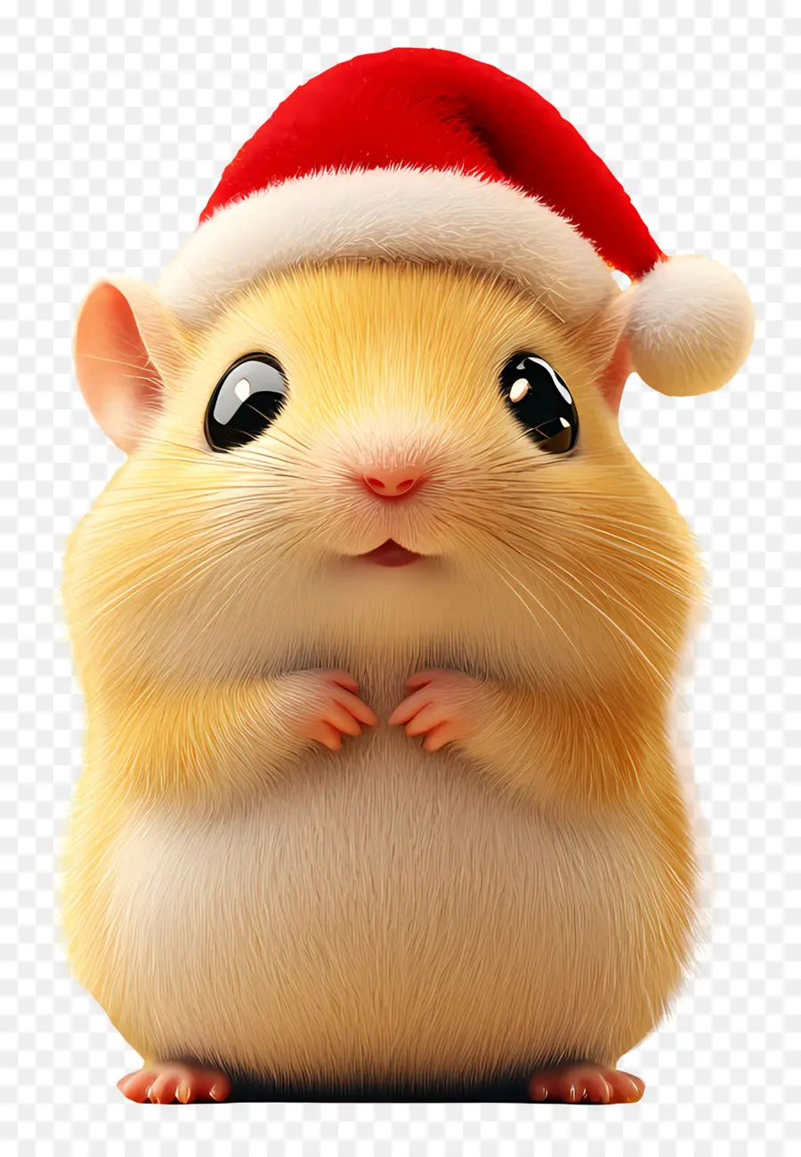 Hamster De Natal，Hamster Fofo Com Chapéu De Papai Noel PNG