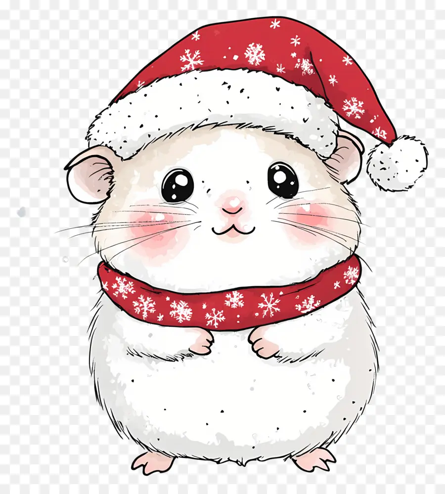 Hamster De Natal，Hamster Fofo Com Chapéu De Papai Noel PNG