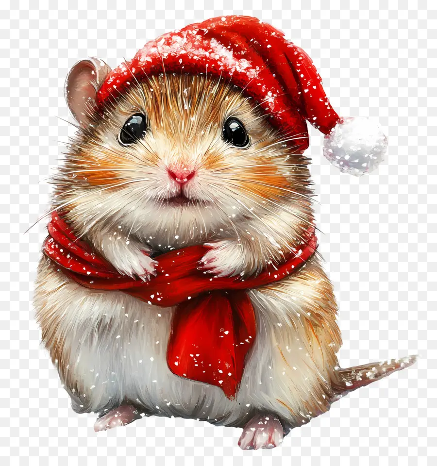 Hamster De Natal，Hamster Em Roupas De Inverno PNG