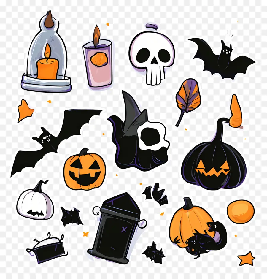 Elementos Do Dia Das Bruxas，Decorações De Halloween PNG