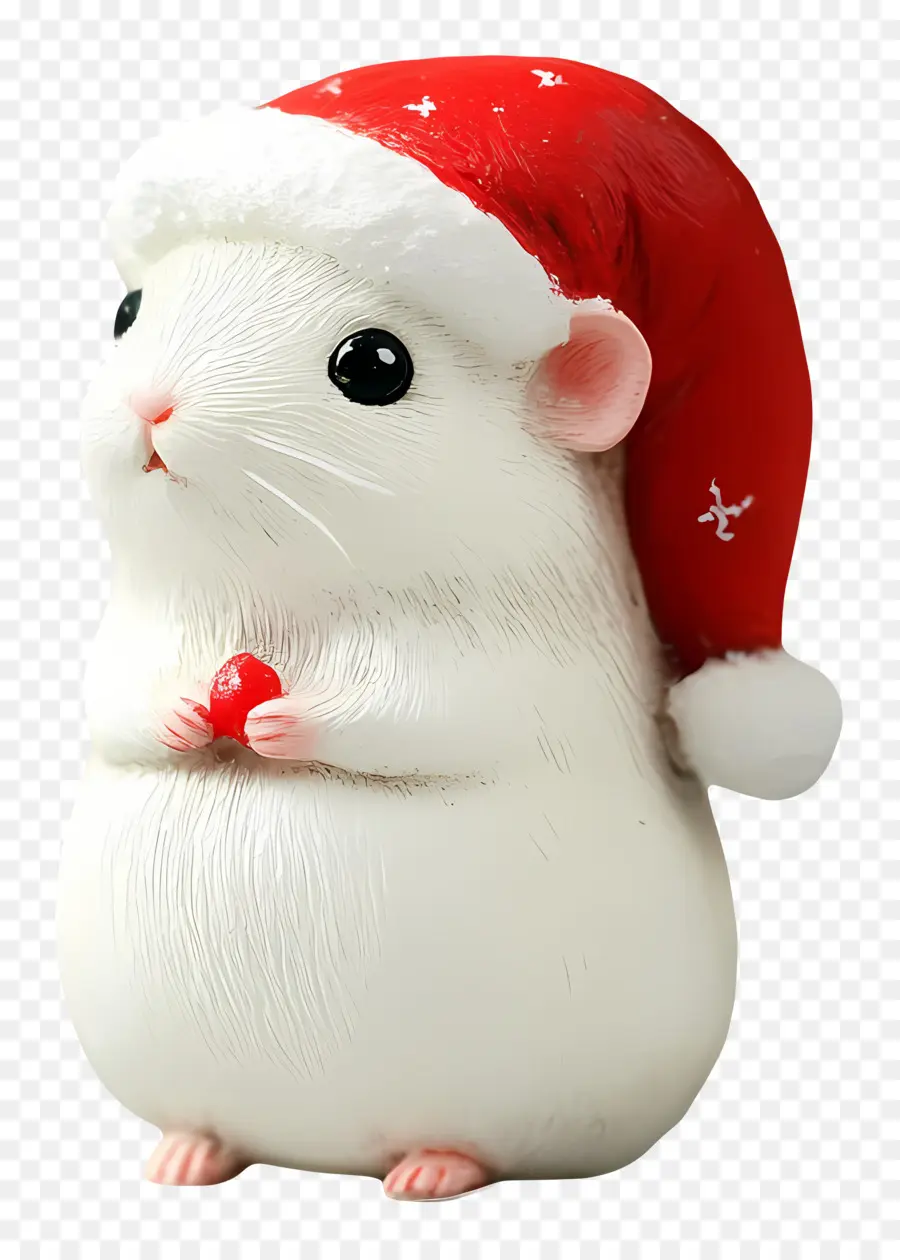 Hamster De Natal，Hamster Branco Com Chapéu De Papai Noel PNG