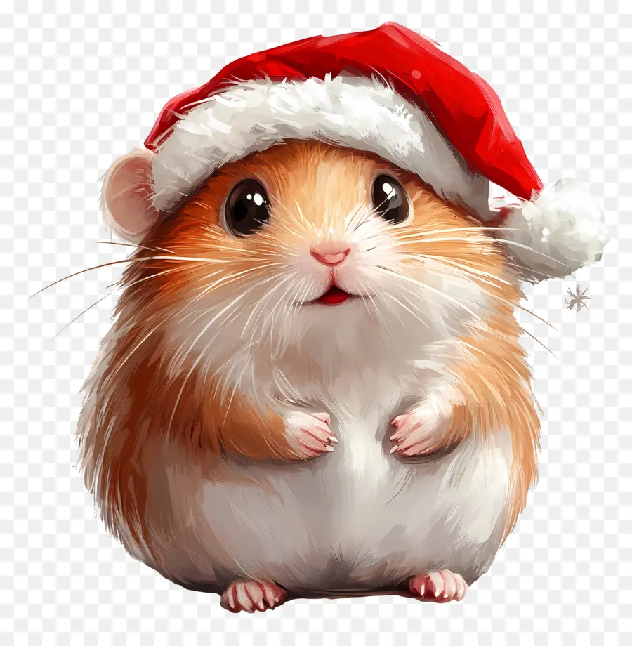 Hamster De Natal，Hamster Com Chapéu De Papai Noel PNG