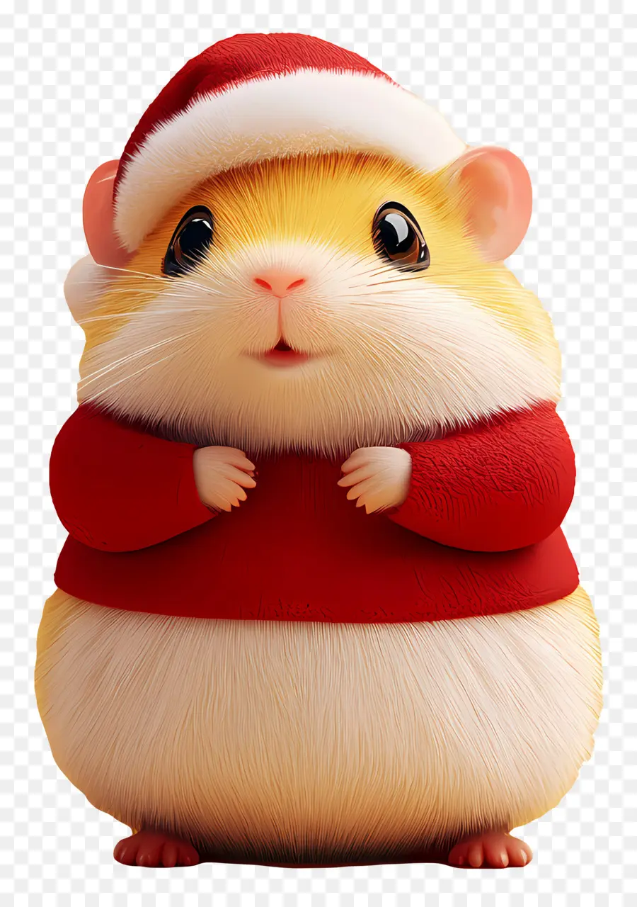 Hamster De Natal，Hamster Com Roupa De Papai Noel PNG