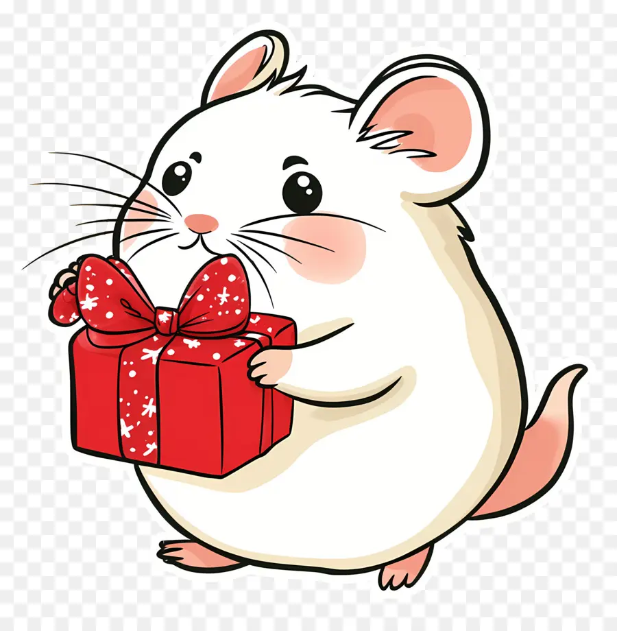 Hamster De Natal，Rato Com Presente PNG