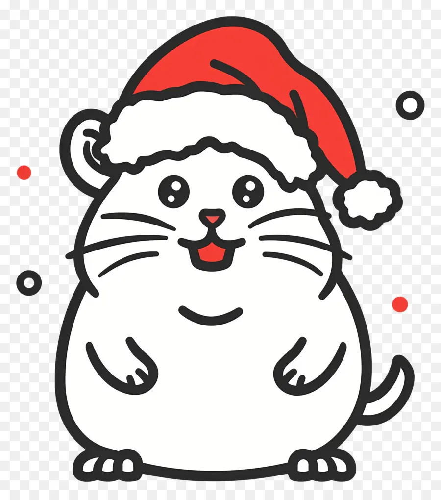 Hamster De Natal，Hamster De Desenho Animado Com Chapéu De Papai Noel PNG