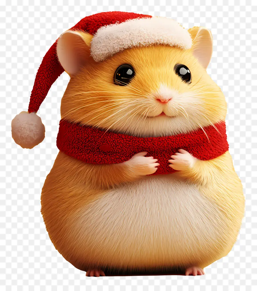 Hamster De Natal，Hamster Fofo Com Chapéu De Papai Noel PNG