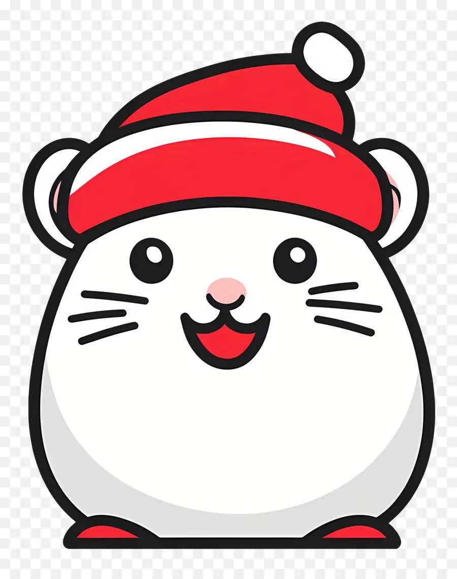 Hamster De Natal，Hamster Fofo Com Chapéu De Papai Noel PNG