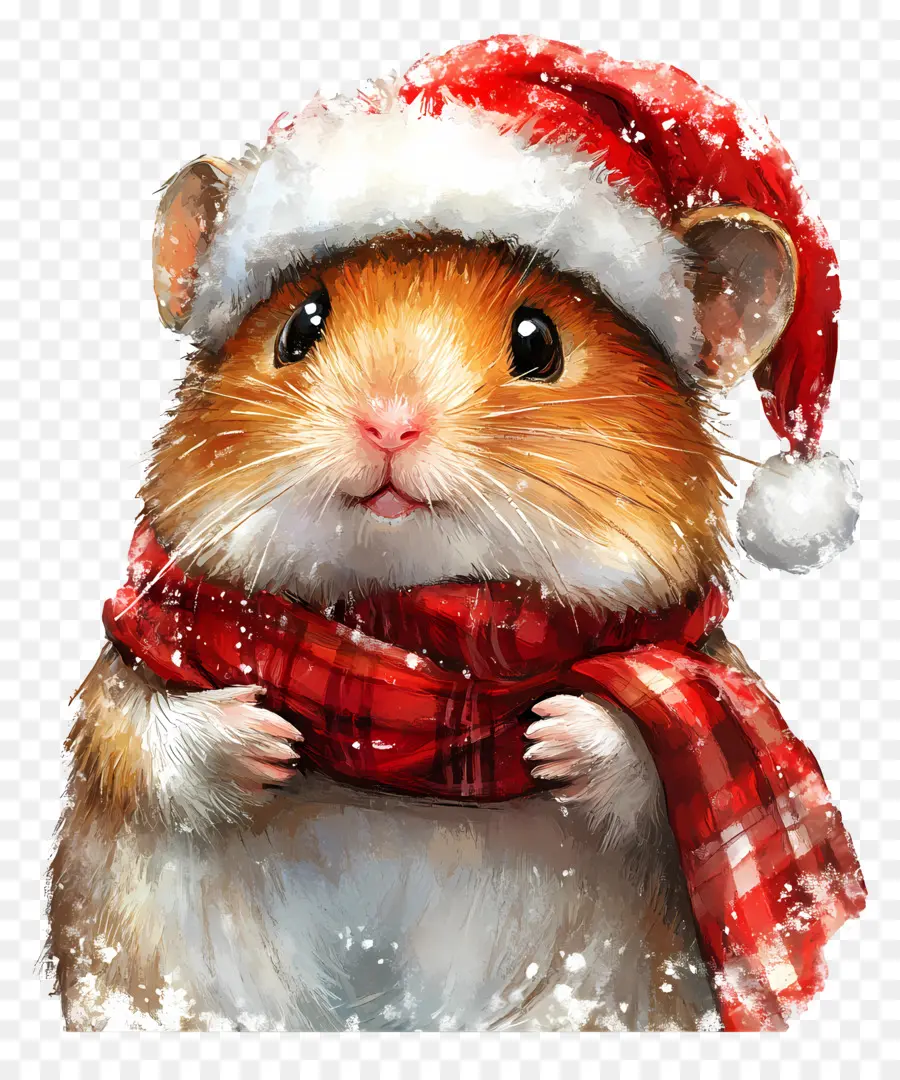 Hamster De Natal，Hamster Em Roupas De Inverno PNG