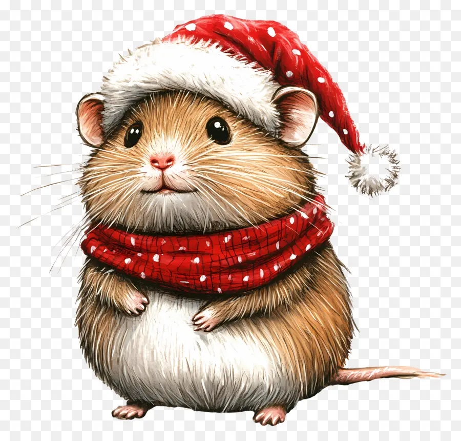 Hamster De Natal，Hamster Em Roupas De Inverno PNG