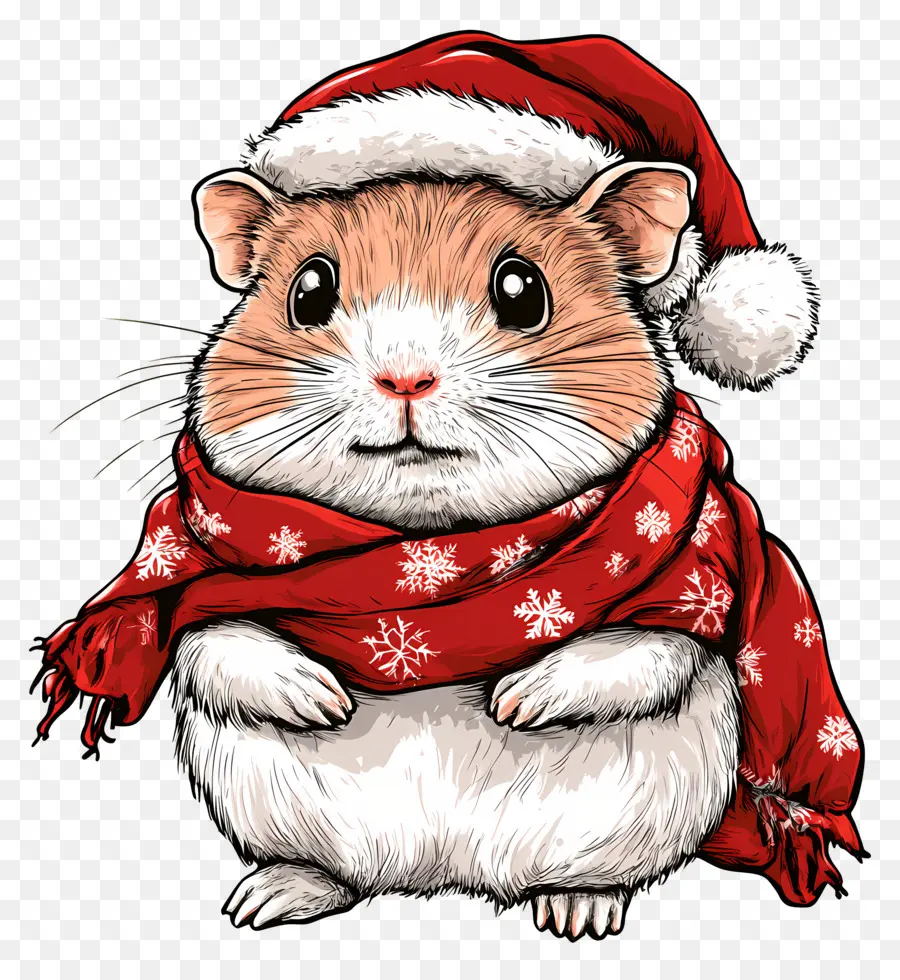 Hamster De Natal，Hamster Em Roupas De Inverno PNG