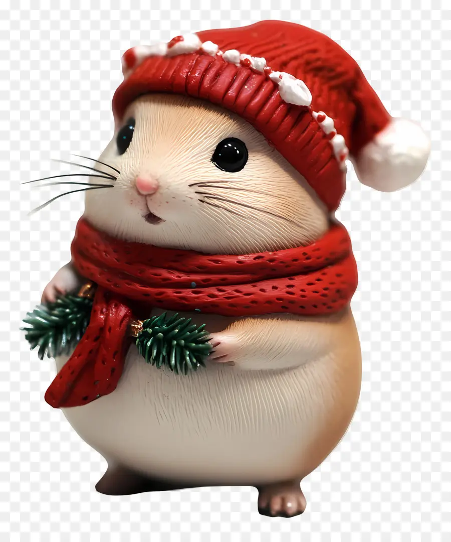 Hamster De Natal，Hamster Fofo Com Chapéu De Papai Noel PNG