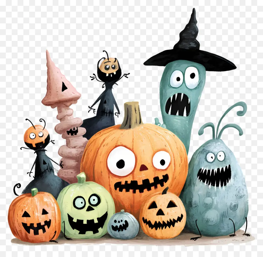 Elementos Do Dia Das Bruxas，Abóboras De Halloween PNG