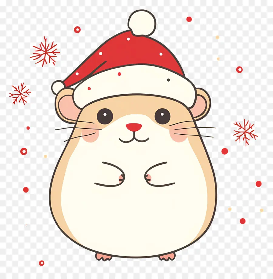 Hamster De Natal，Hamster Fofo Com Chapéu De Papai Noel PNG