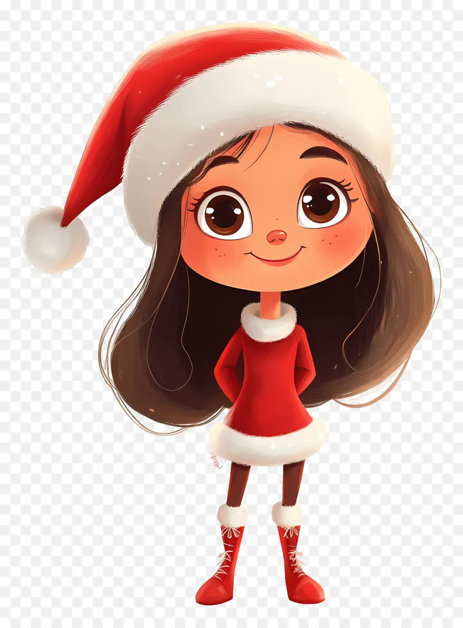 Natal Feminino，Garota Com Roupa De Papai Noel PNG