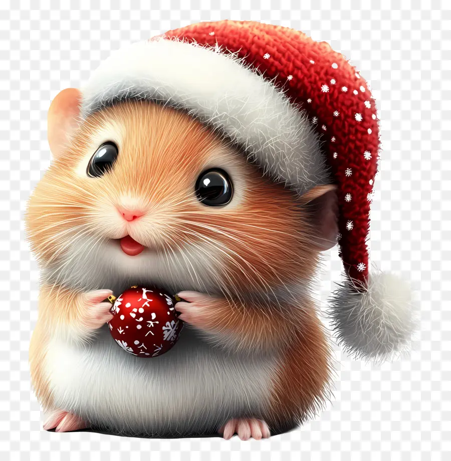 Hamster De Natal，Hamster Com Enfeite PNG