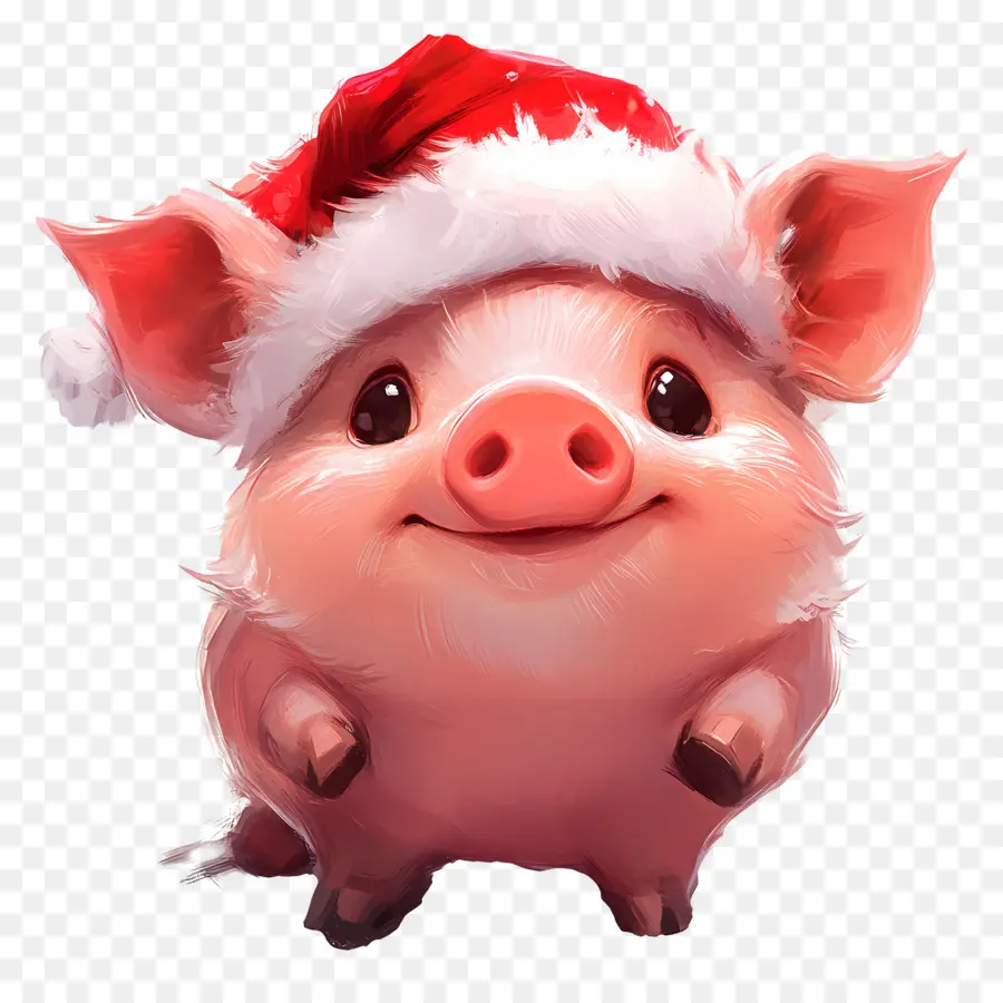 Porco De Natal，Porco Com Chapéu De Papai Noel PNG