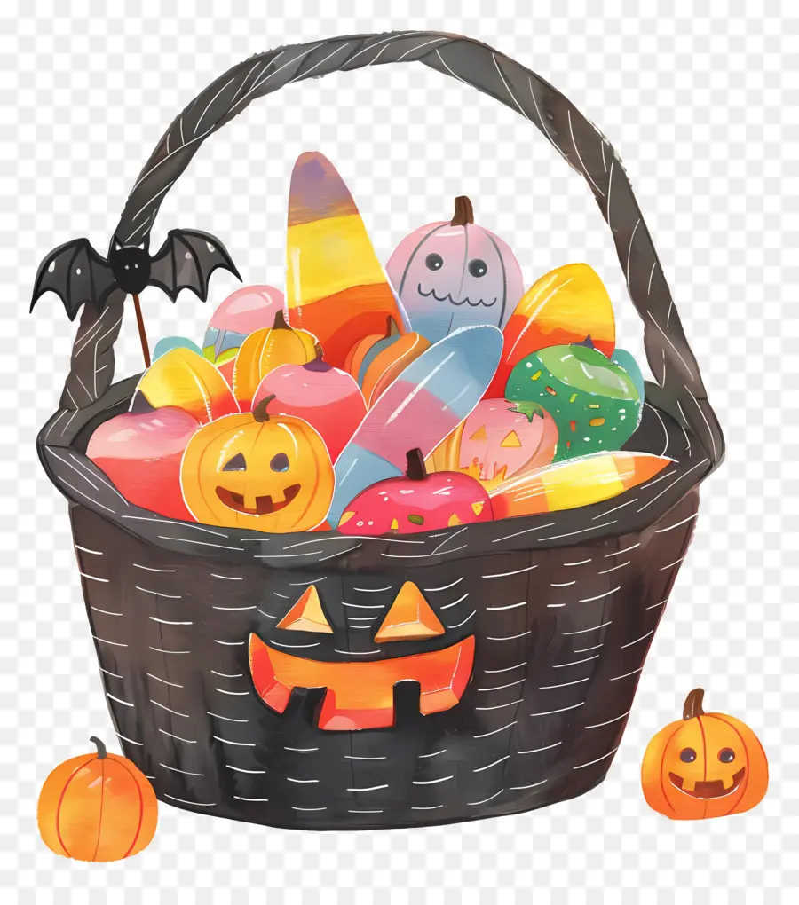 Cesta De Halloween，Cesta Preta PNG