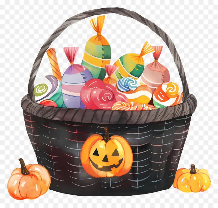 Cesta De Halloween，Cesta De Doces PNG