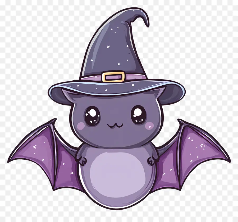 Morcegos De Halloween，Morcego De Desenho Animado Com Chapéu De Bruxa PNG