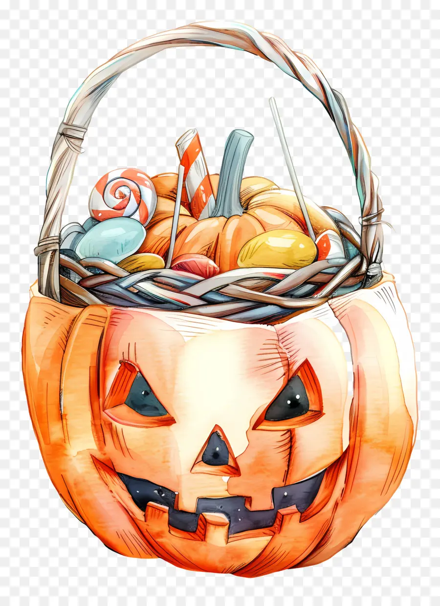 Cesta De Halloween，Cesta De Abóbora PNG