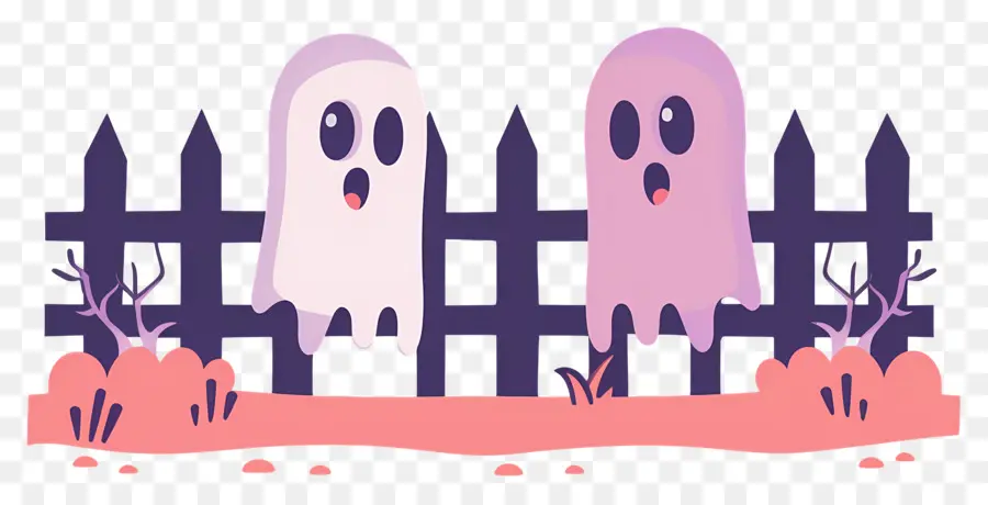 Cerca De Halloween，Fantasmas De Desenho Animado PNG